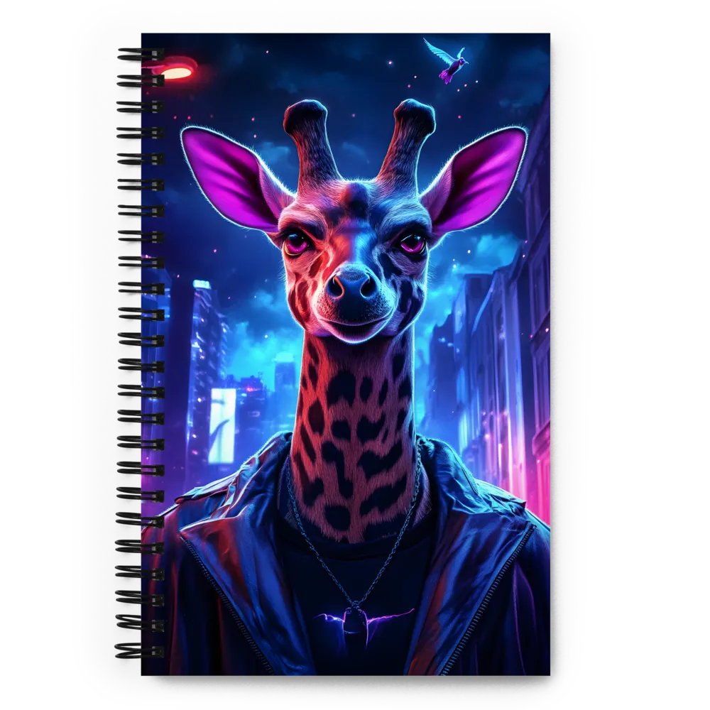 Urban Giraffe: A Neon Fantasy | Spiral Notebook