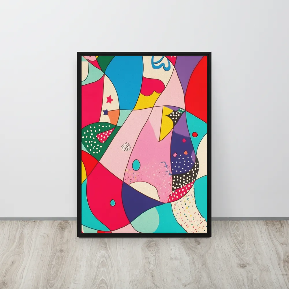 Playful Geometry in Color | Canvas with Black Frame | 20″×28″
