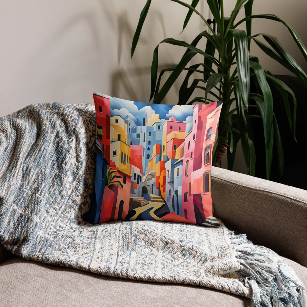 Whimsical Cityscape | Pillow | 18″×18″