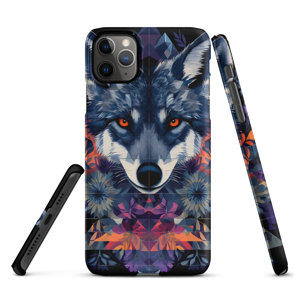 Mystical Wolf Amidst Floral Geometry