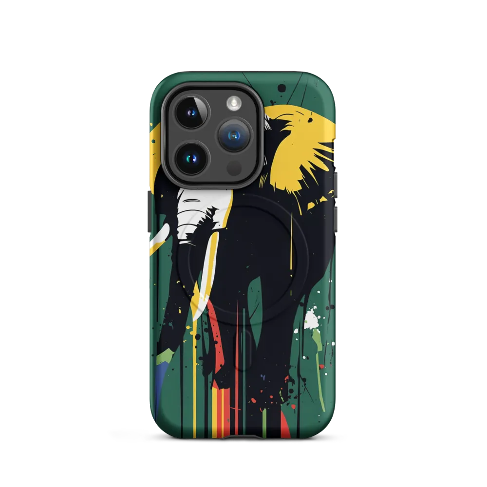 Majestic Minimalism: The Colorful Elephant | Phone Case |  14 Pro | MagSafe® Tough Case | Matte