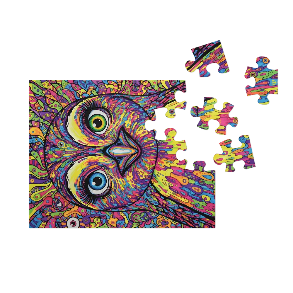 Kaleidoscope Owl 
 Jigsaw Puzzle in Tin Box