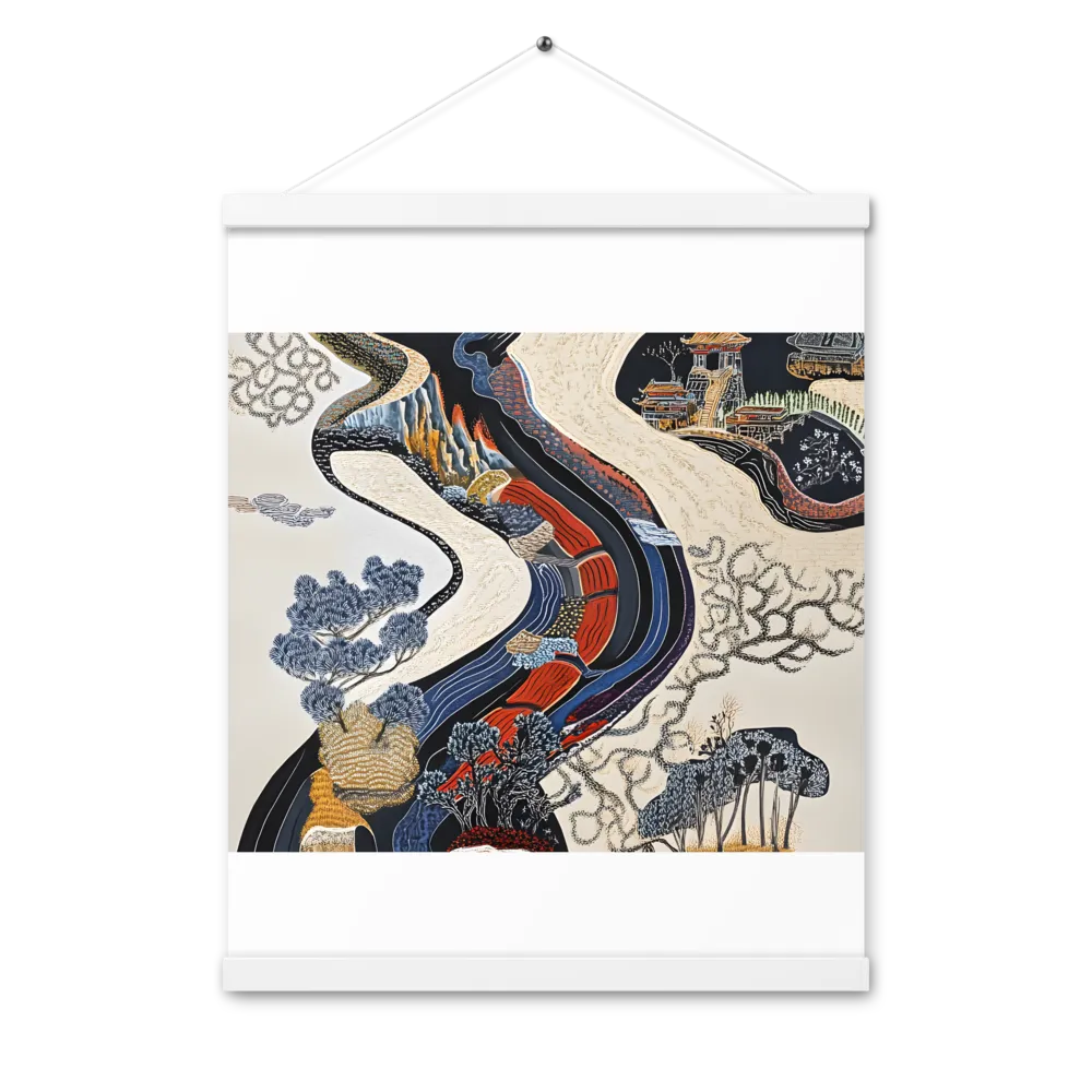 Flow of Tranquility | Poster With White Wood Hanger | 16″×20″