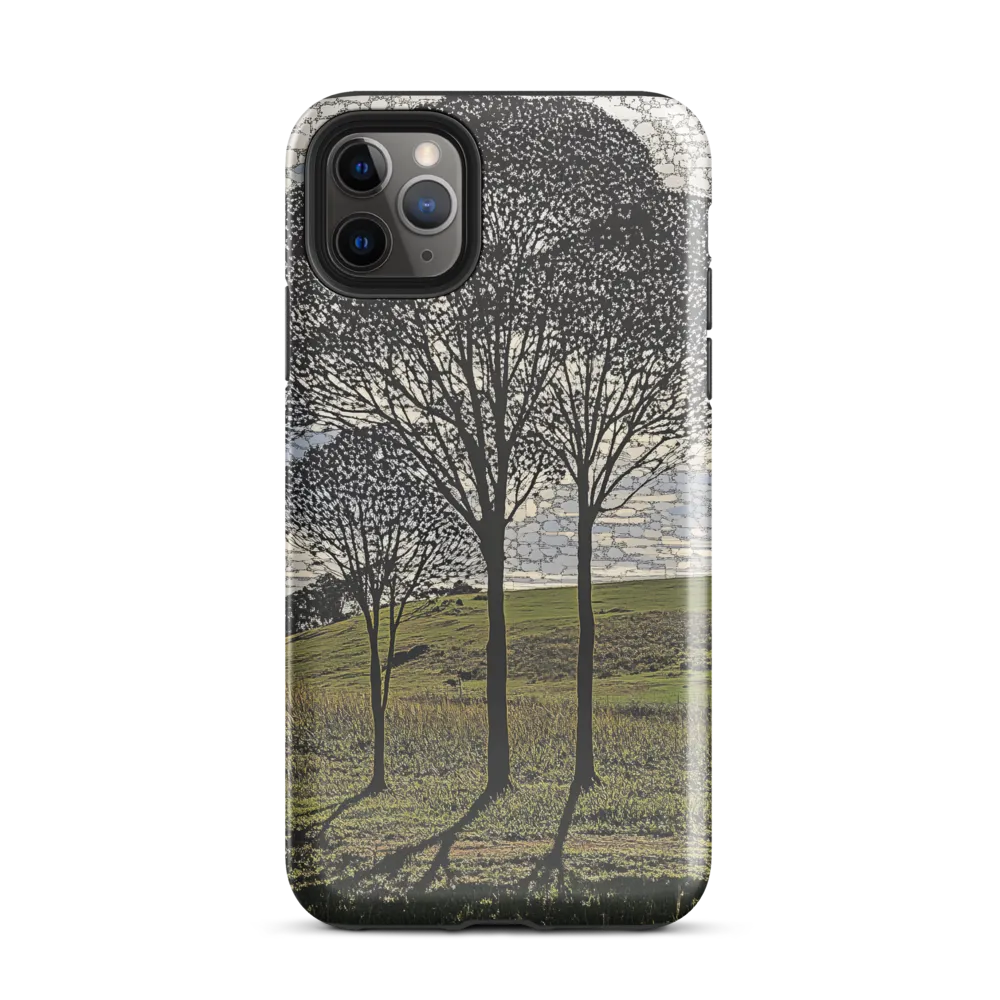 Tranquil Shadows: A Silhouette of Nature | Phone Case |  11 Pro Max | Tough Case | Glossy