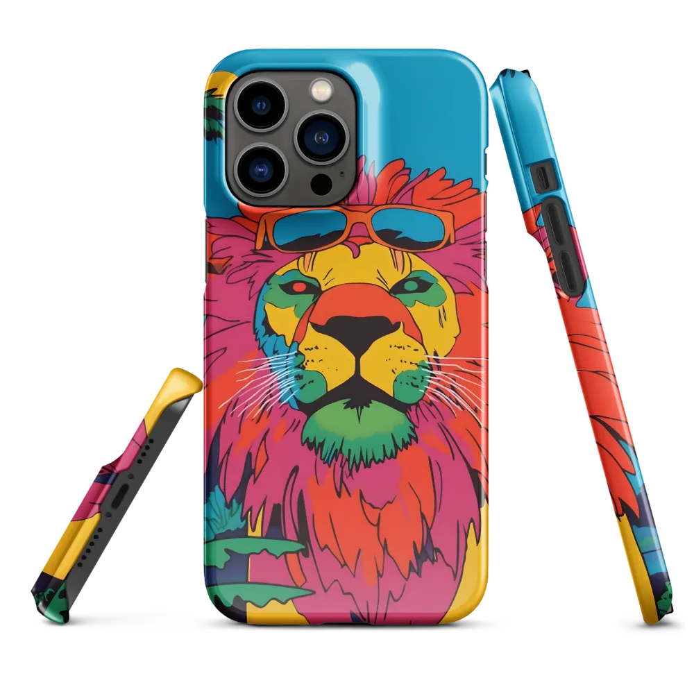 Lion with Sunglasses: A Vibrant Tropical Portrait