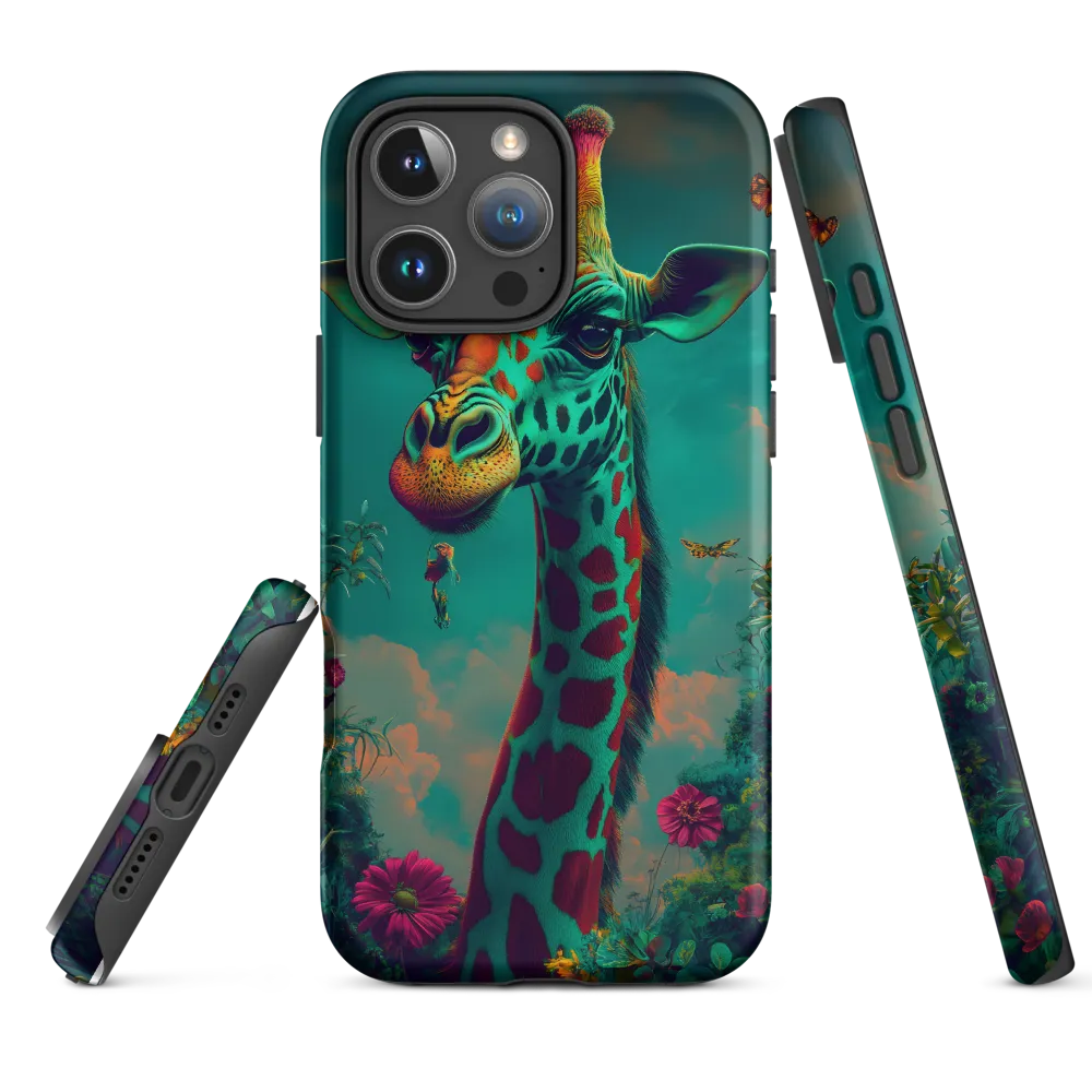 Whimsical Giraffe Among Blossoms | Phone Case |  16 Pro Max | Tough Case | Matte
