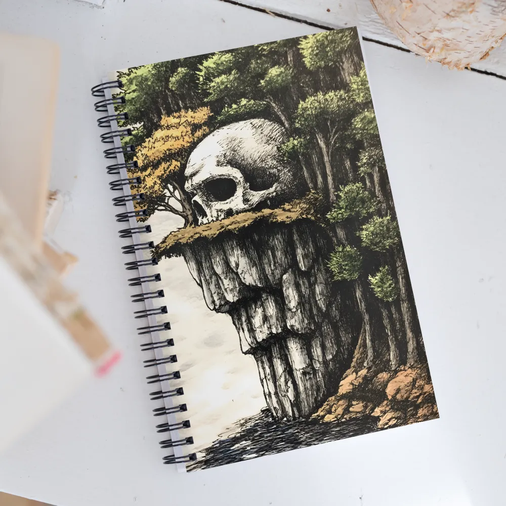 The Whispering Skull: A Surreal Encounter with Nature | Spiral Notebook