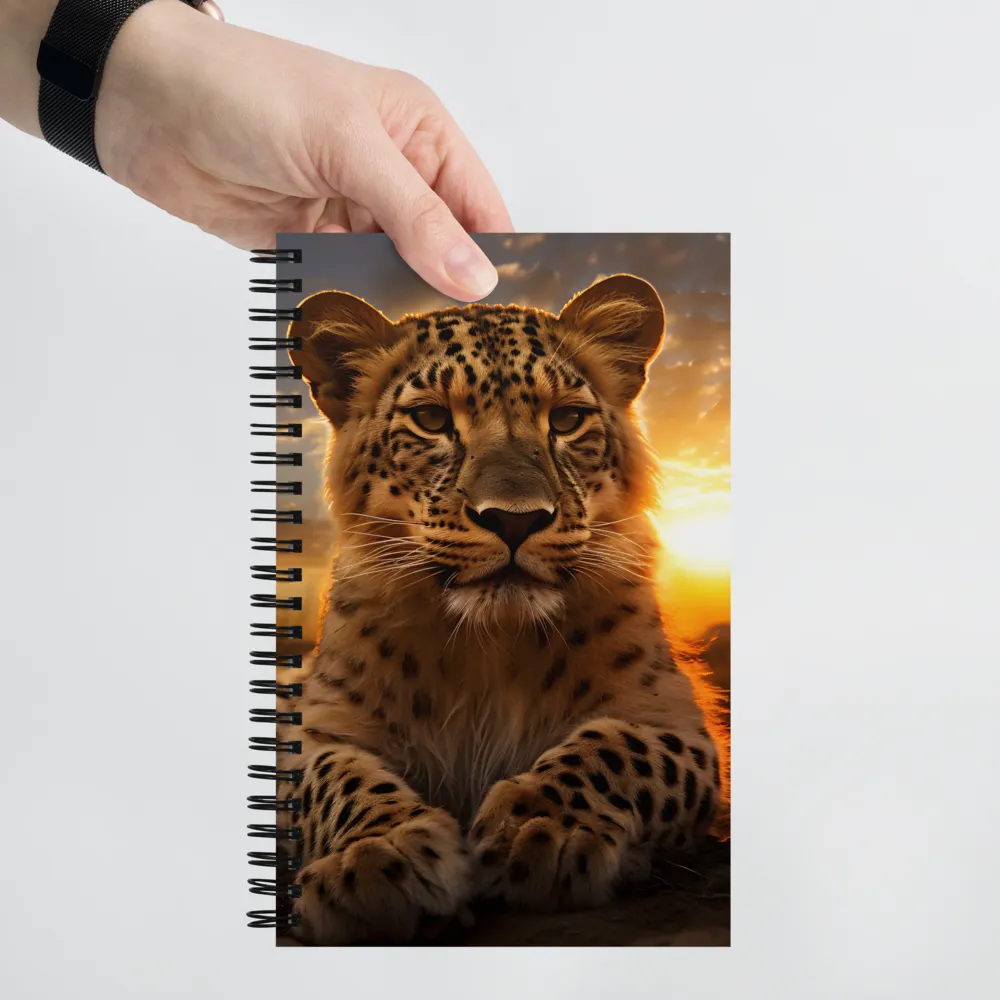 Regal Presence: The Leopard at Sunset | Spiral Notebook