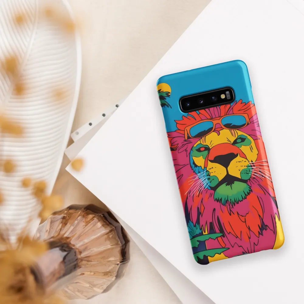 Lion with Sunglasses: A Vibrant Tropical Portrait