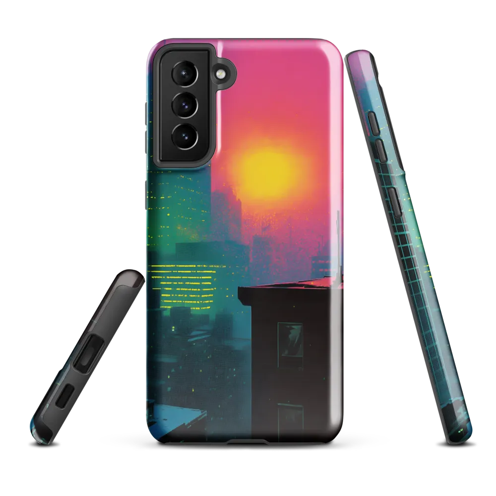 Neon Horizon | Phone Case |  S21 Plus | Tough Case | Glossy