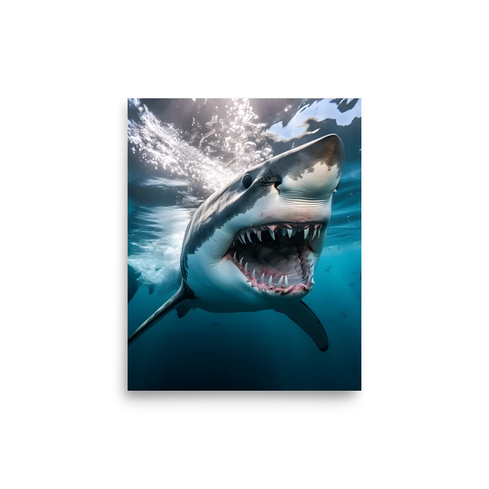 Majesty of the Ocean: The Great White Shark | Poster | 8″×10″