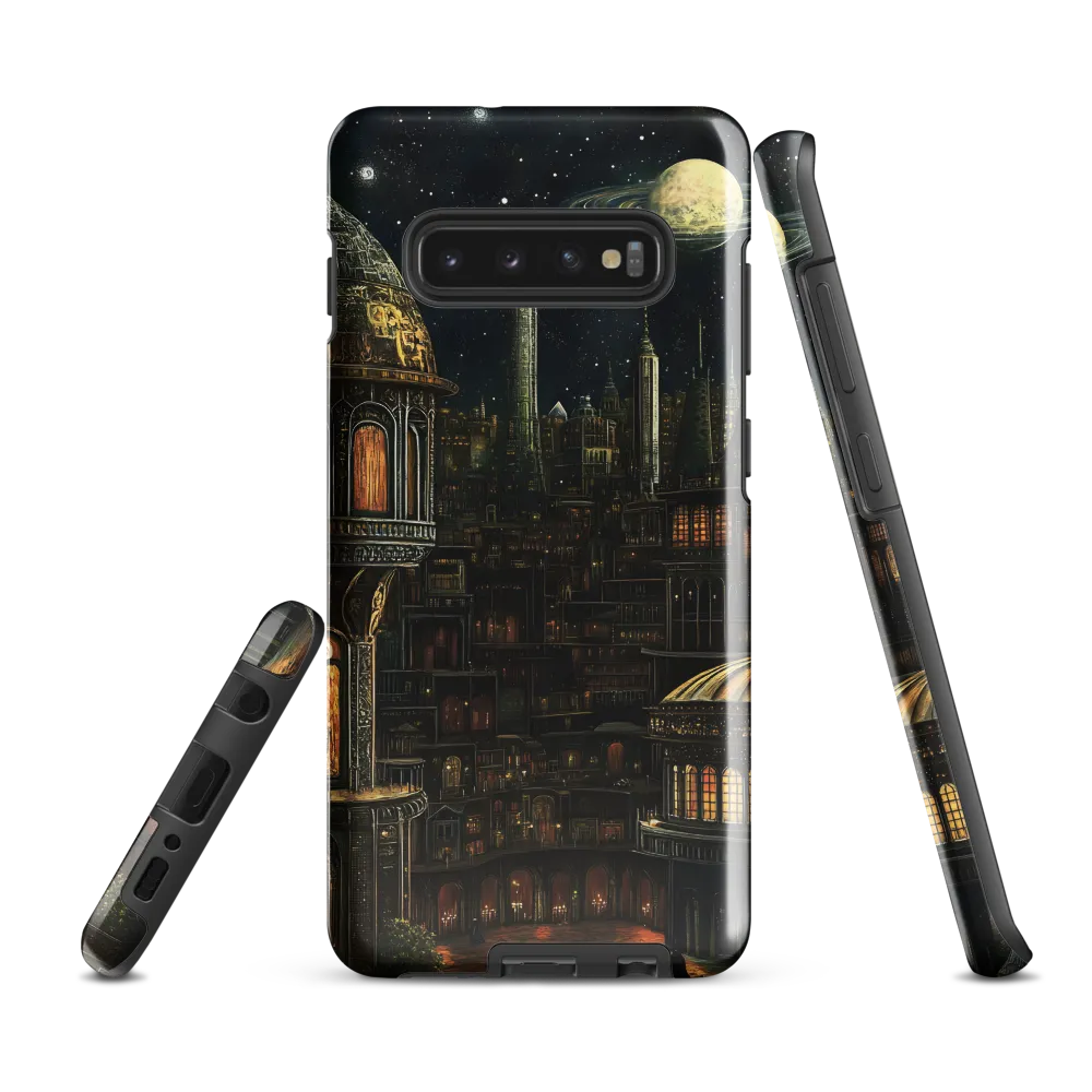 Celestial Enigma: A Surreal Cityscape | Phone Case |  S10 Plus | Tough Case | Glossy