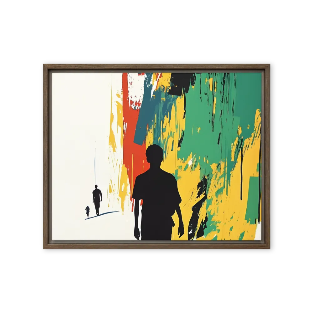 Journey of Silhouettes | Canvas with Brown Frame | 16″×20″