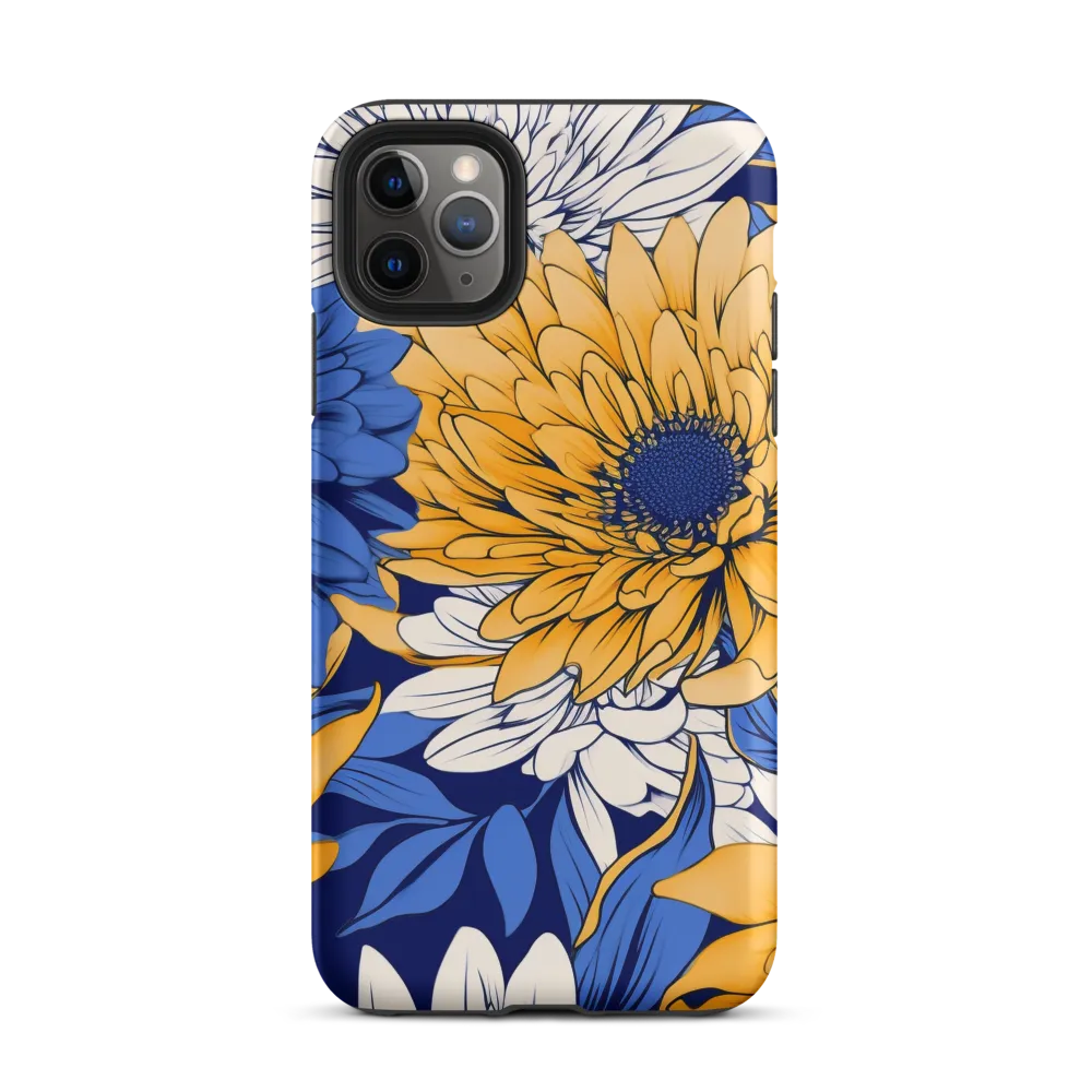 Floral Harmony in Blue and Yellow