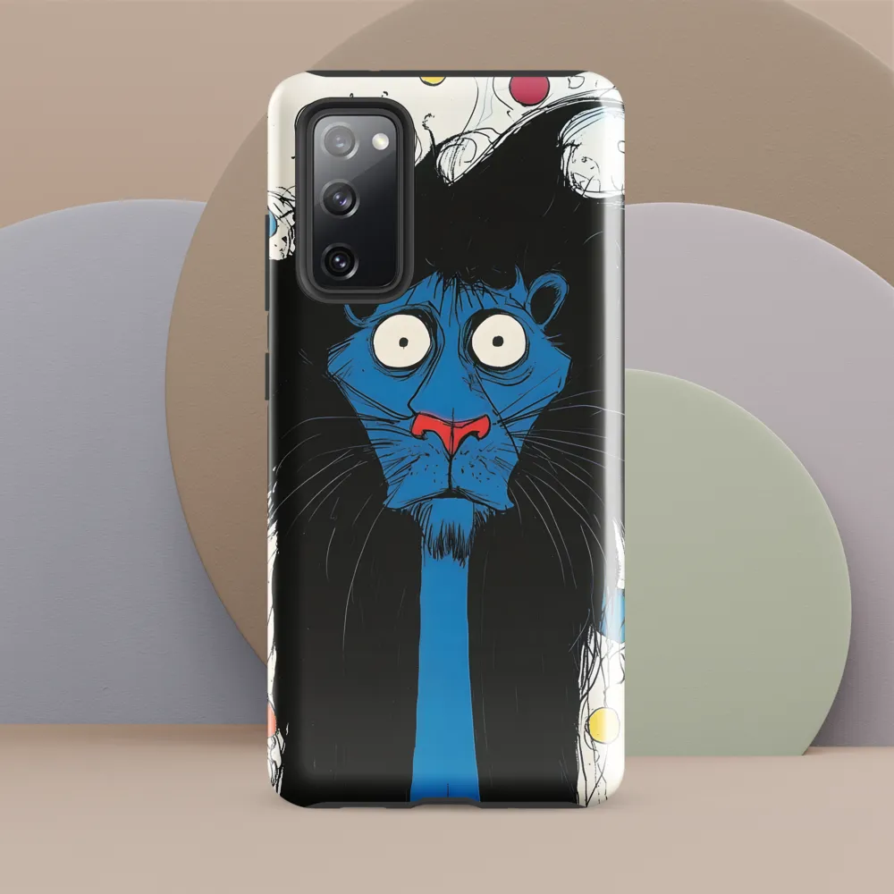 Whimsical Blue Lion