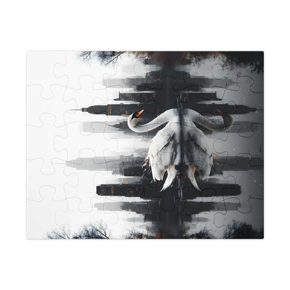Urban Swan 
 Jigsaw Puzzle in Tin Box