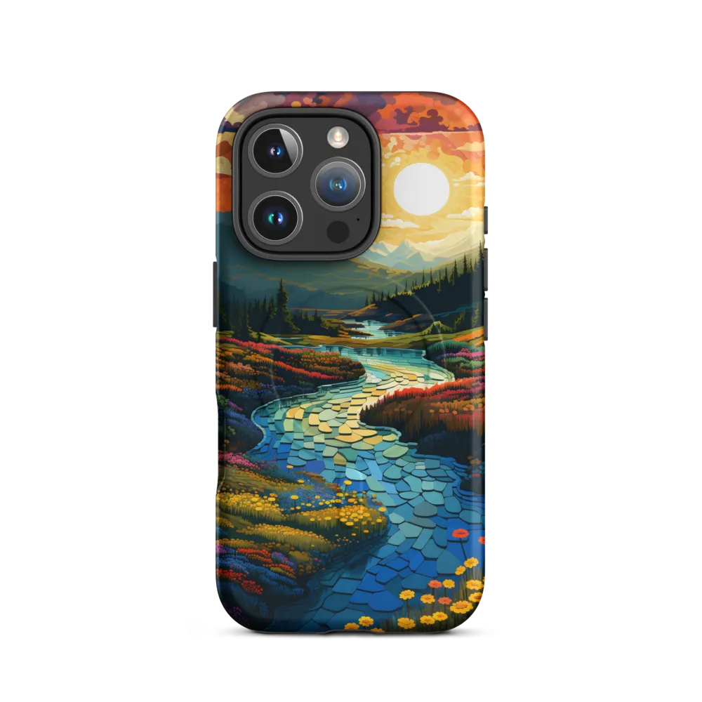 Serenity in Sunset: A Winding River's Embrace | Phone Case |  16 Pro | MagSafe® Tough Case | Matte