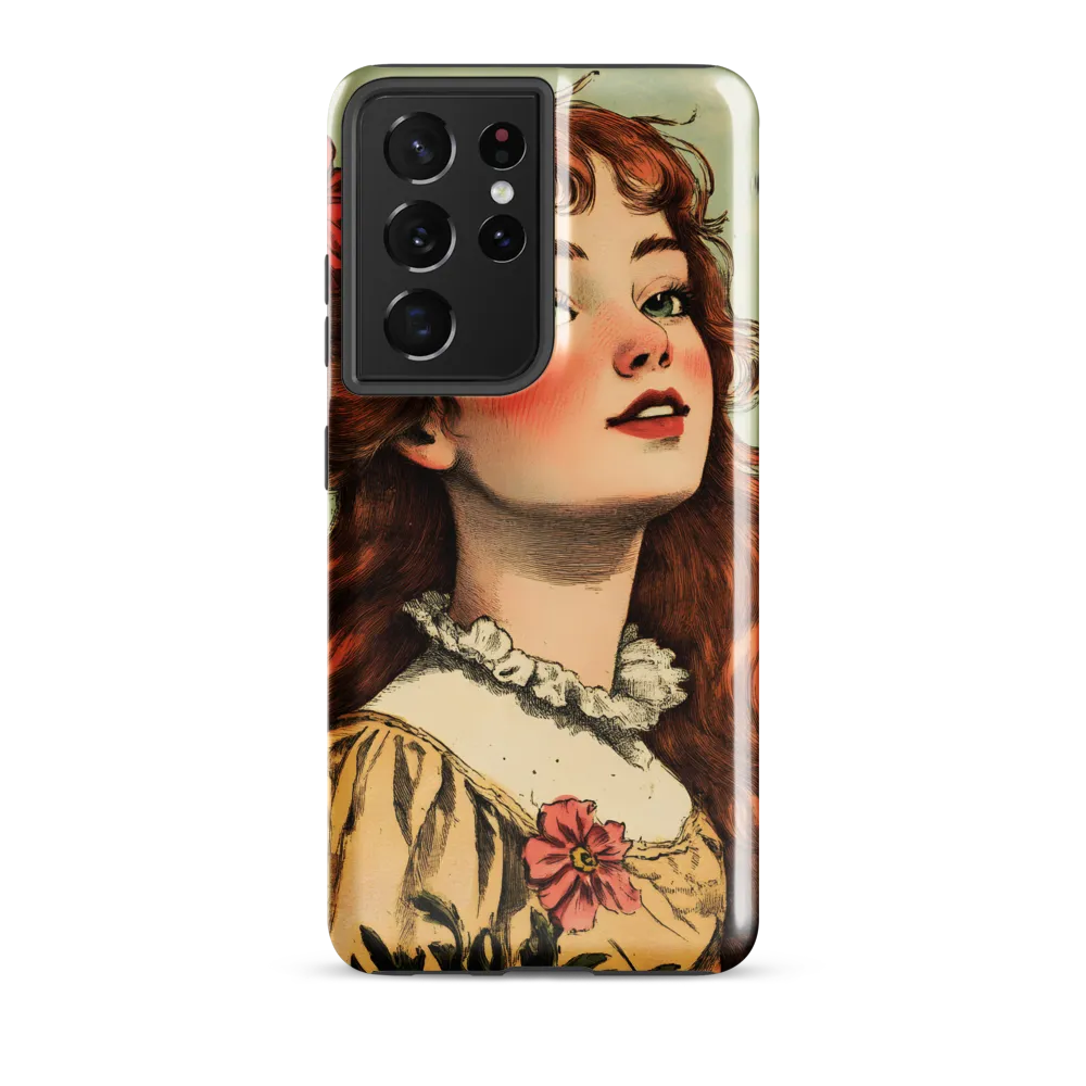 Whimsical Portrait of a Flower-Adorned Girl