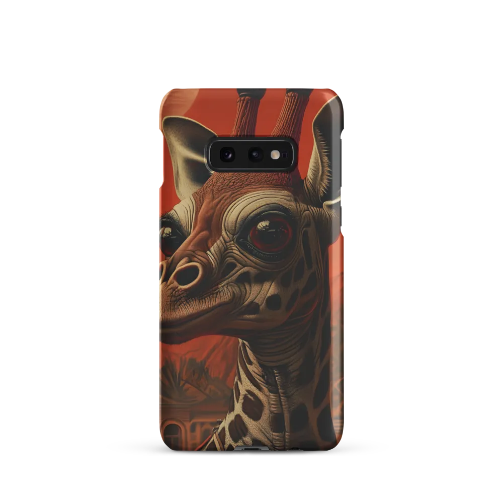 Whimsical Giraffe in an Orange Dreamscape
