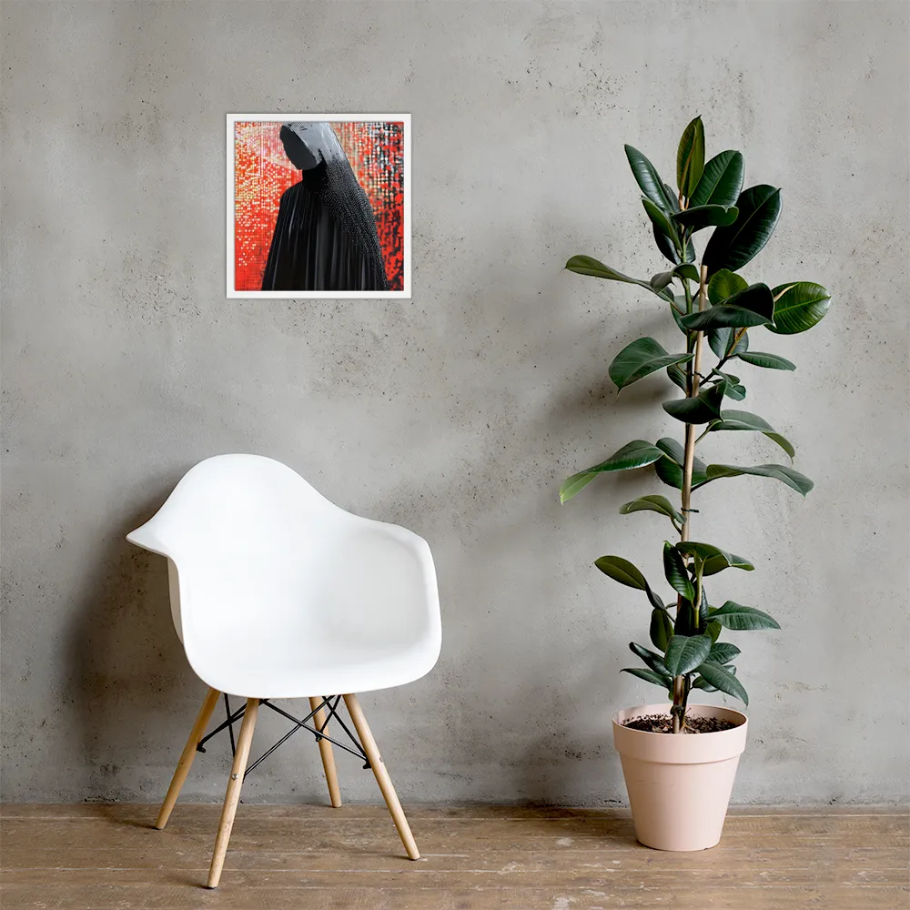 Veil of Modernity | Poster with White Frame | 16″×16″