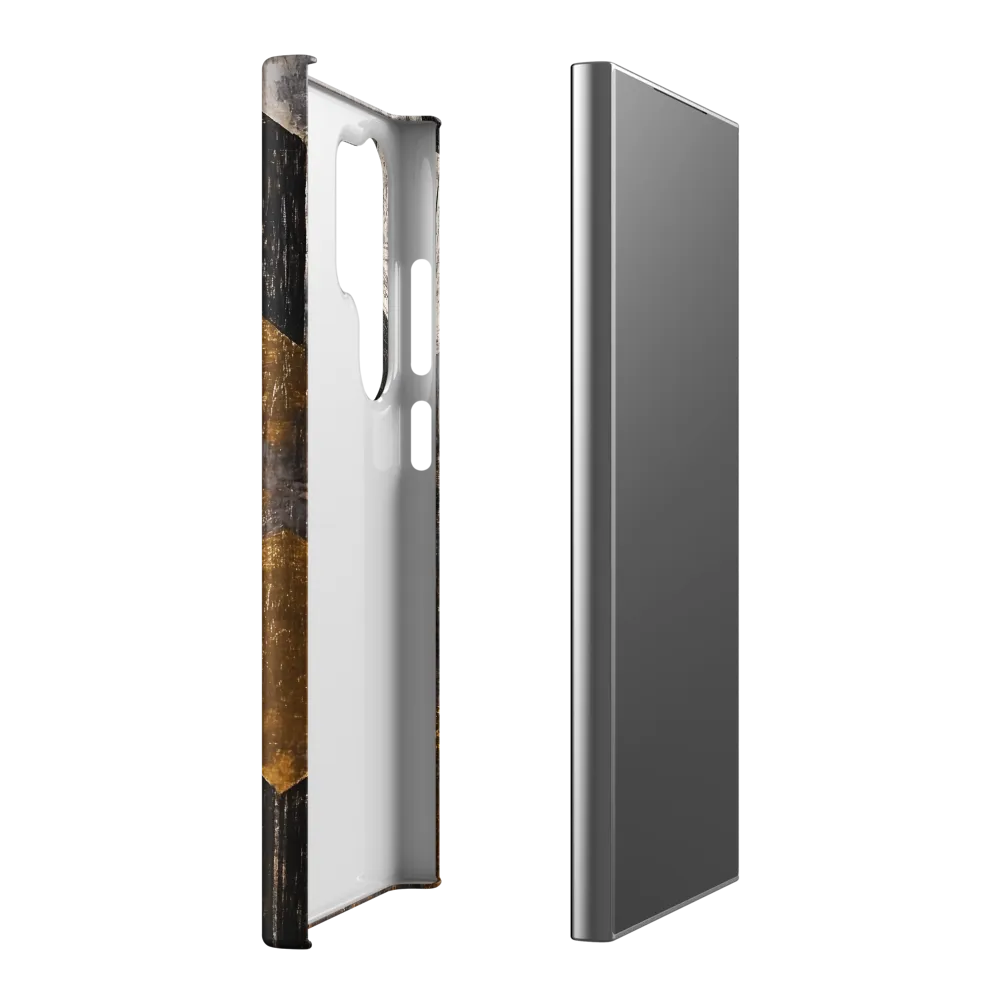 Geometric Harmony in Gold and Black | Phone Case |  S24 Ultra | Snap Case | Matte