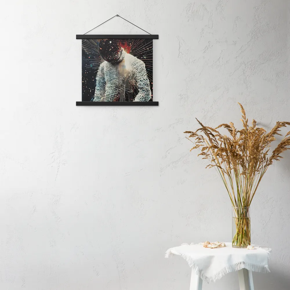 Ethereal Astronaut: A Journey Through the Cosmos | Poster With Black Wood Hanger | 14″×14″