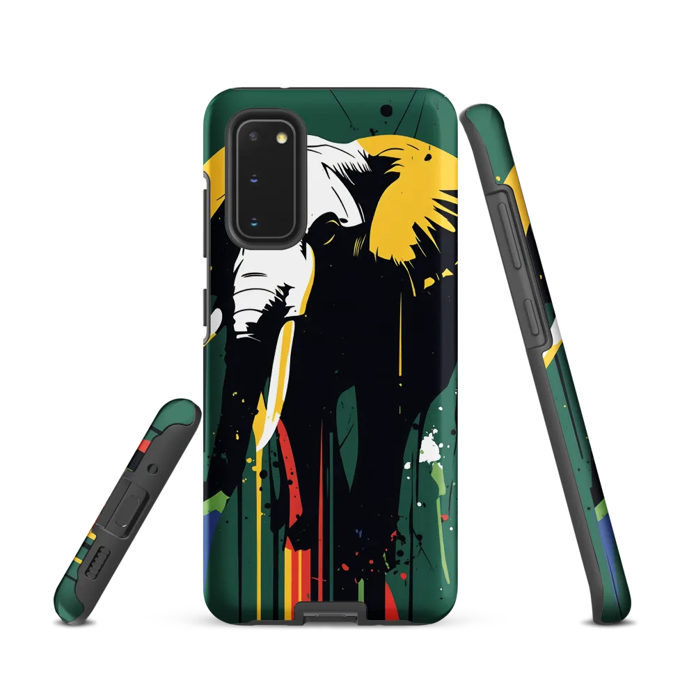 Dripping Elephant — Graphic Stencil on Green