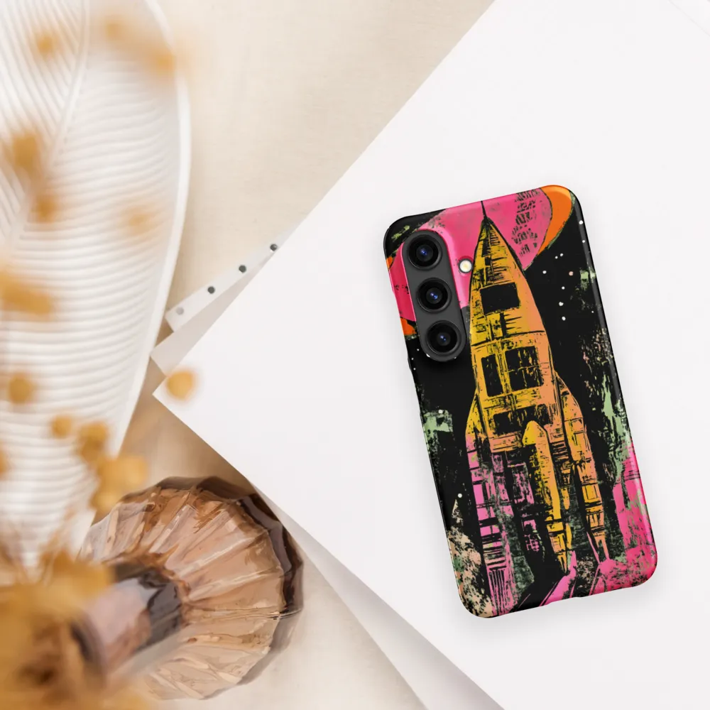 Cosmic Voyage: A Surreal Rocket Adventure | Phone Case |  S24 | Snap Case | Matte
