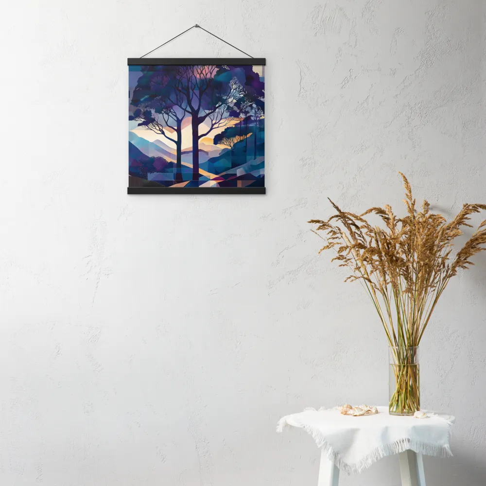 Tranquil Geometry: A Journey Through Color | Poster With Black Wood Hanger | 16″×16″