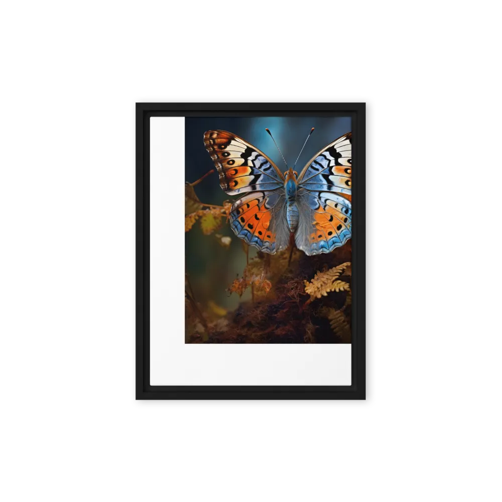 Harmony in Color: The Butterfly | Canvas with Black Frame | 12″×16″