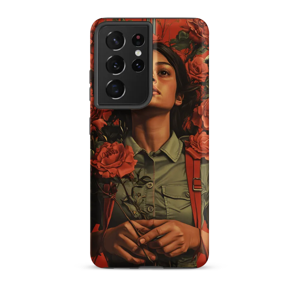 Harmony and Strength: A Portrait Among Roses
