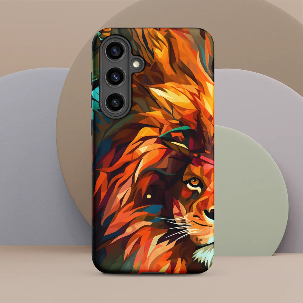 Majestic Gaze: The Polygonal Lion