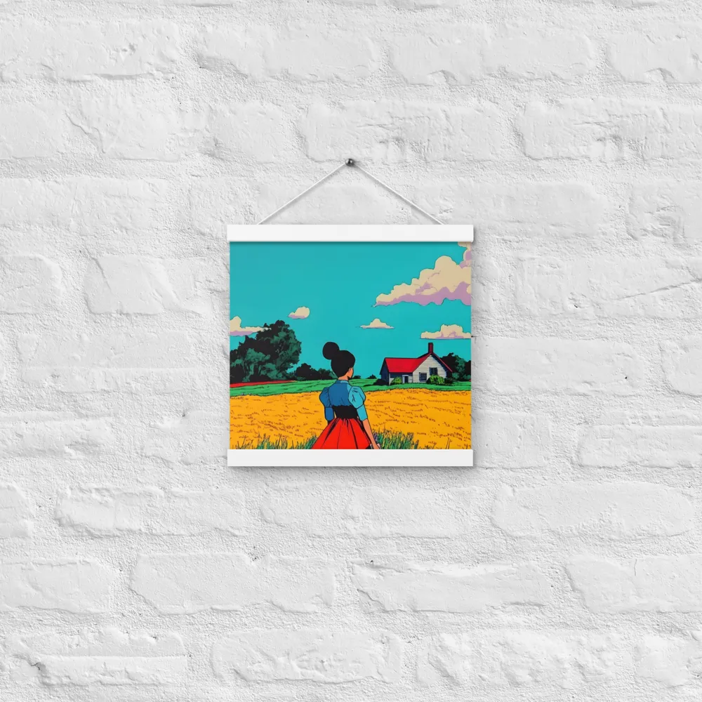 Whispers of a Sunlit Meadow | Poster With White Wood Hanger | 12″×12″