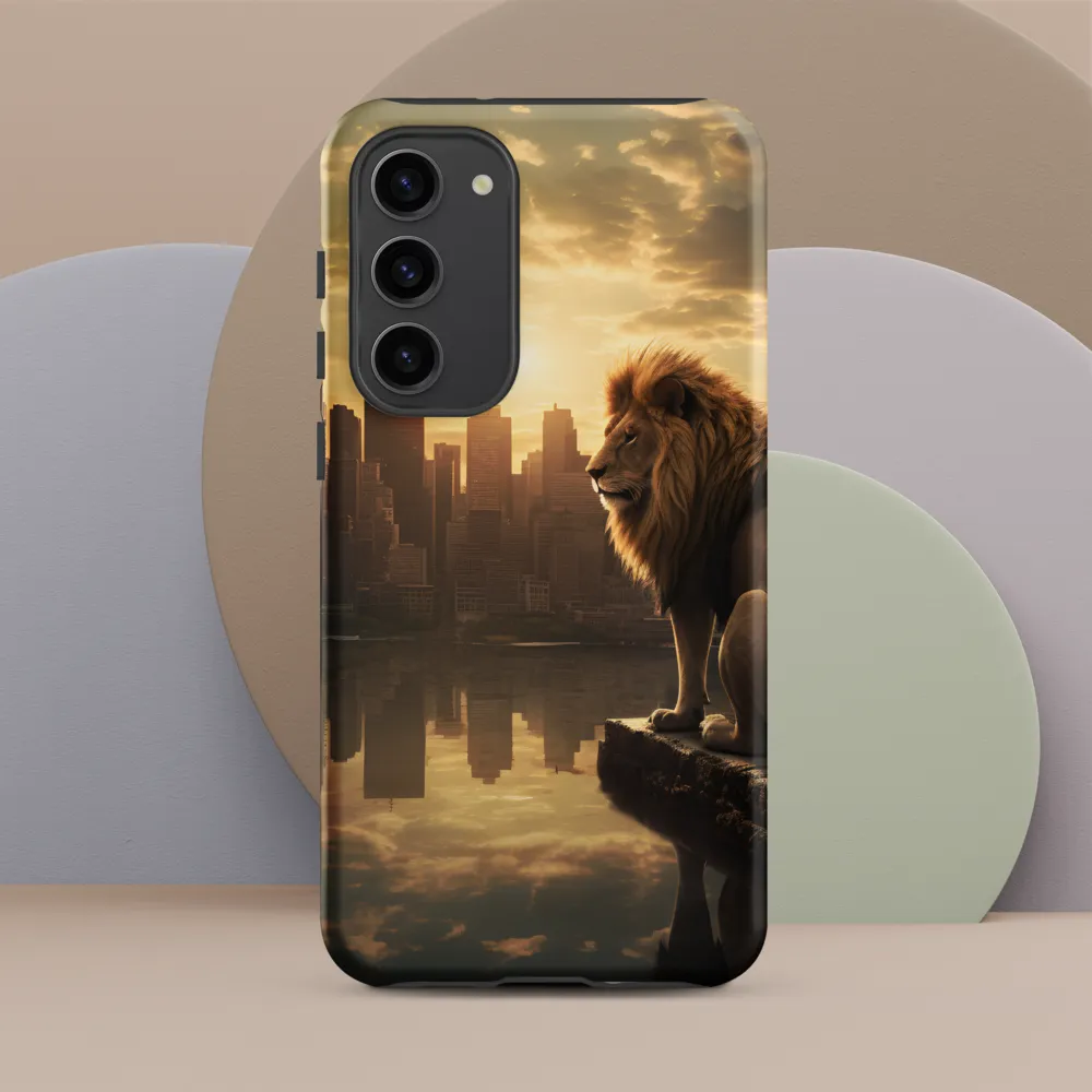 The Lion's Gaze Over the Urban Symphony