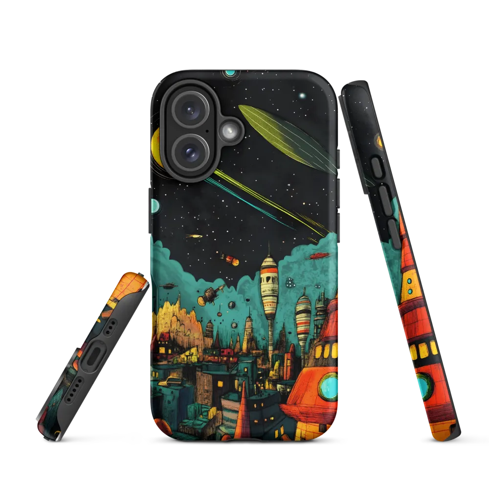 Galactic Cityscape: A Journey Through Imagination | Phone Case |  16 | Tough Case | Matte