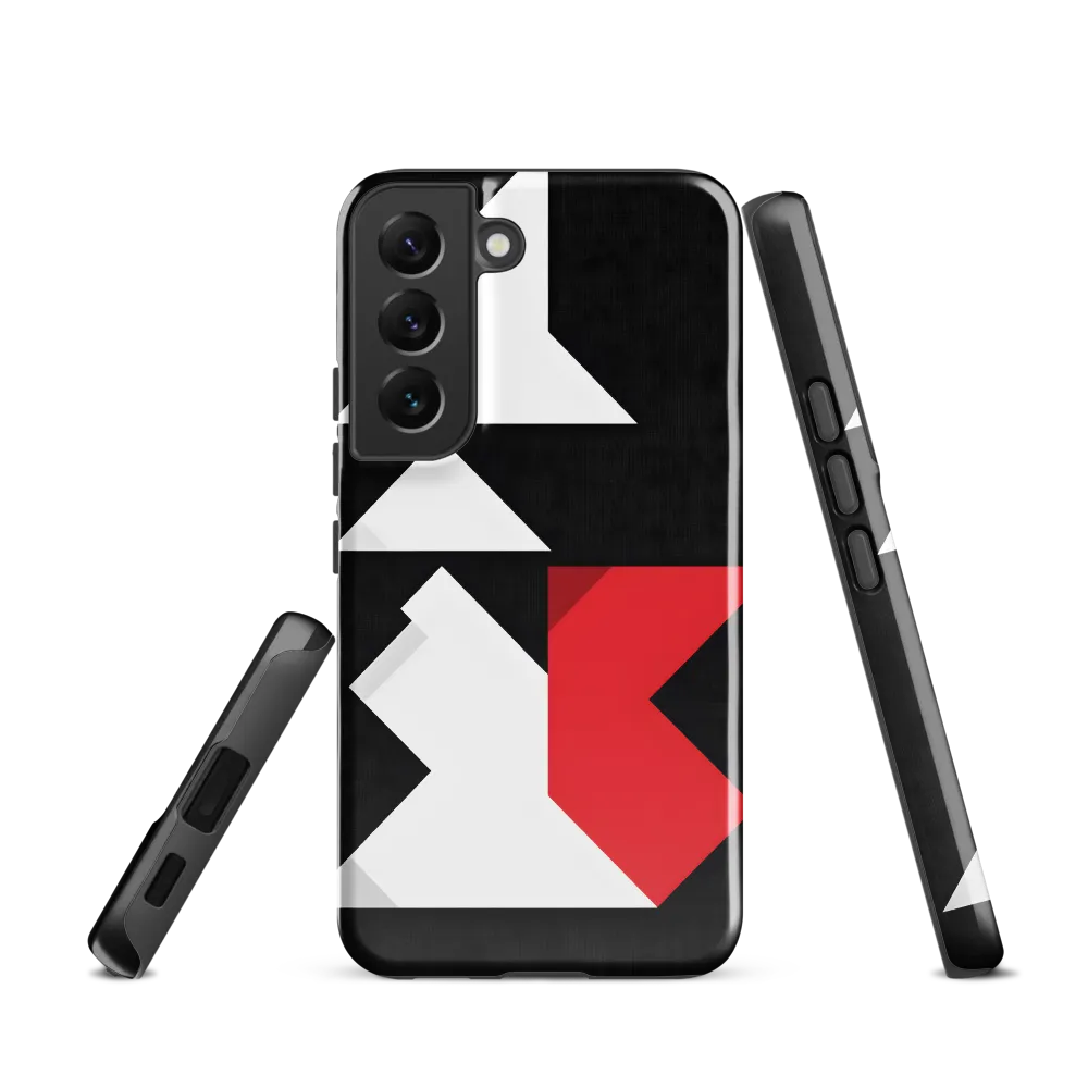 Geometric Symphony in Contrast | Phone Case |  S22 | Tough Case | Glossy