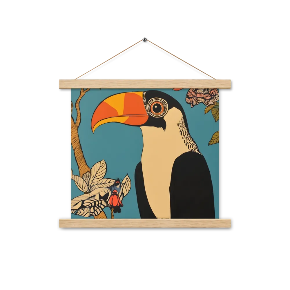 Tropical Majesty: The Toucan at Rest | Poster With Oak Wood Hanger | 14″×14″
