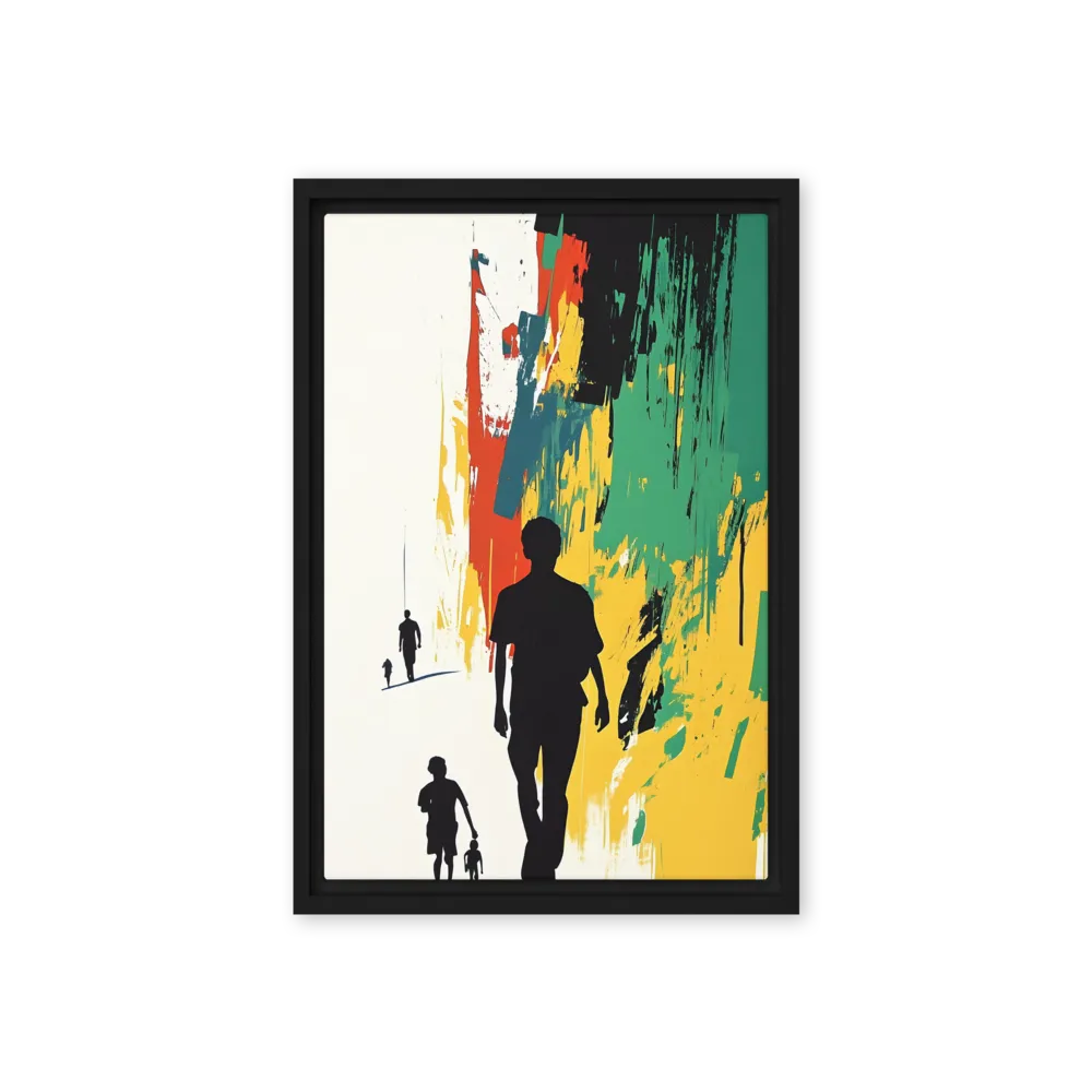 Journey of Silhouettes | Canvas with Black Frame | 12″×18″