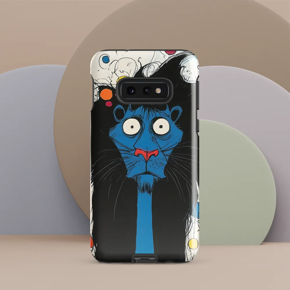 Whimsical Blue Lion