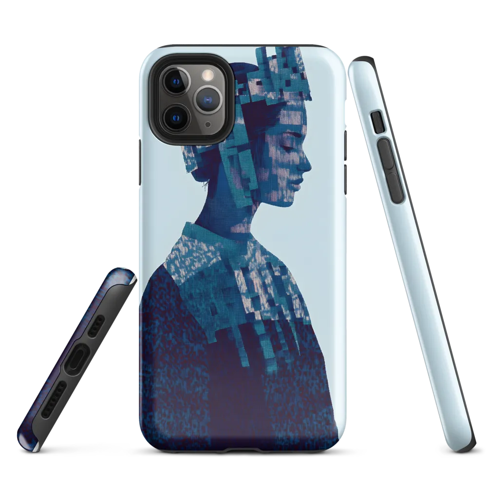 Digital Portrait in Abstract Blue | Phone Case |  11 Pro Max | Tough Case | Glossy