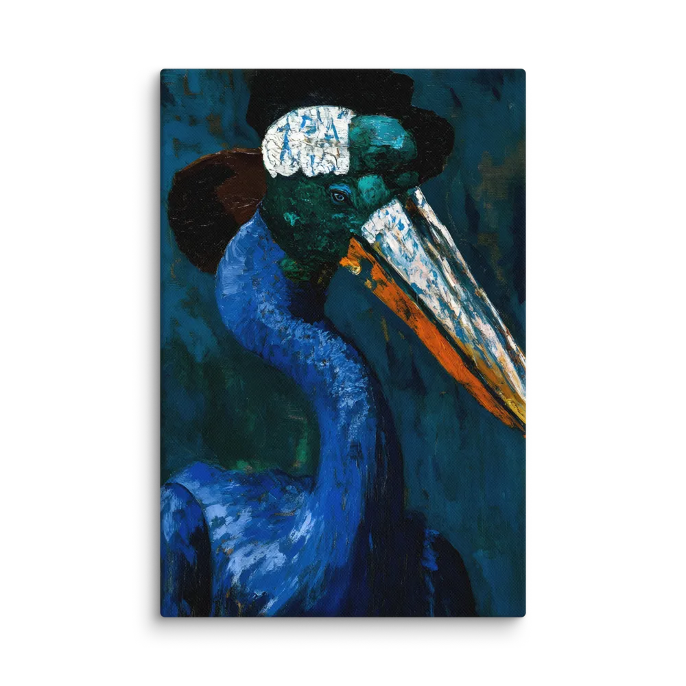 Majestic Absurdity: The Hat-Wearing Bird | Canvas | 8″×12″