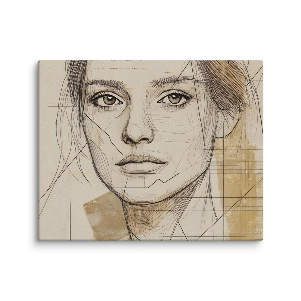 Geometric Elegance: A Modern Portrait | Canvas | 8″×10″