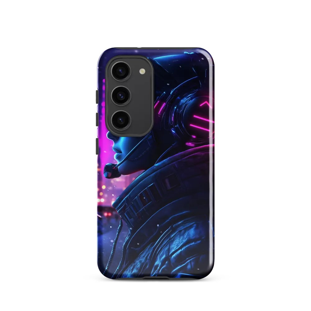 Dystopian Elegance: Cyberpunk Figure in Neon