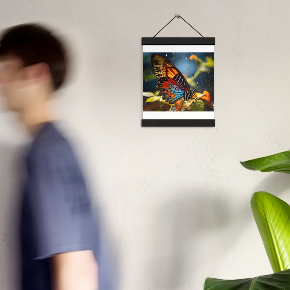 Dance of Colors: The Butterfly's Elegance | Poster With Black Wood Hanger | 8″×10″