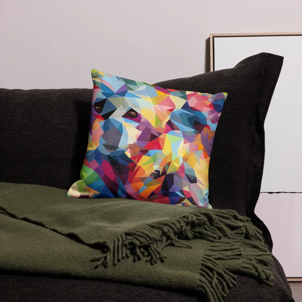 Playful Geometry: The Bear's Face | Pillow Case | 18″×18″