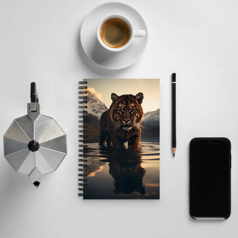 Majestic Reflection: The Tiger's Domain | Spiral Notebook