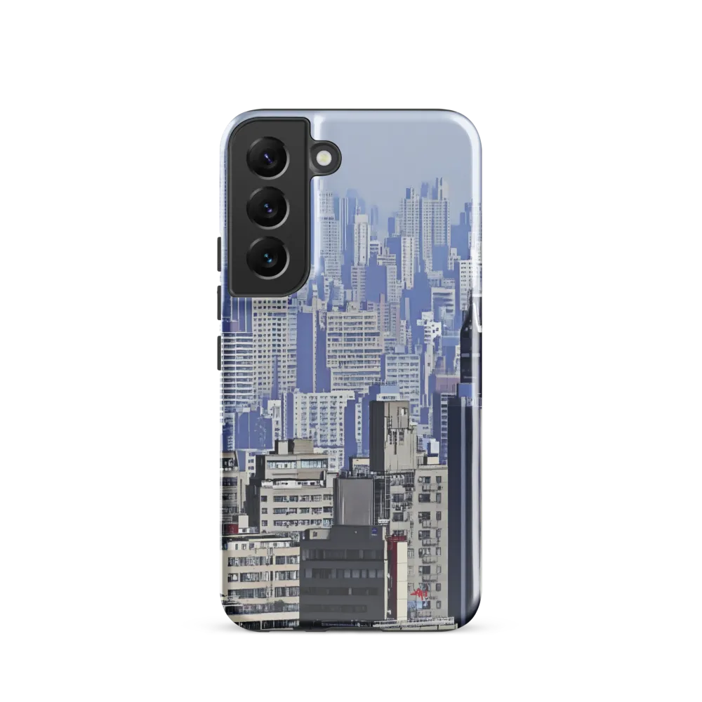 Urban Symphony: A Cityscape in Blues and Grays