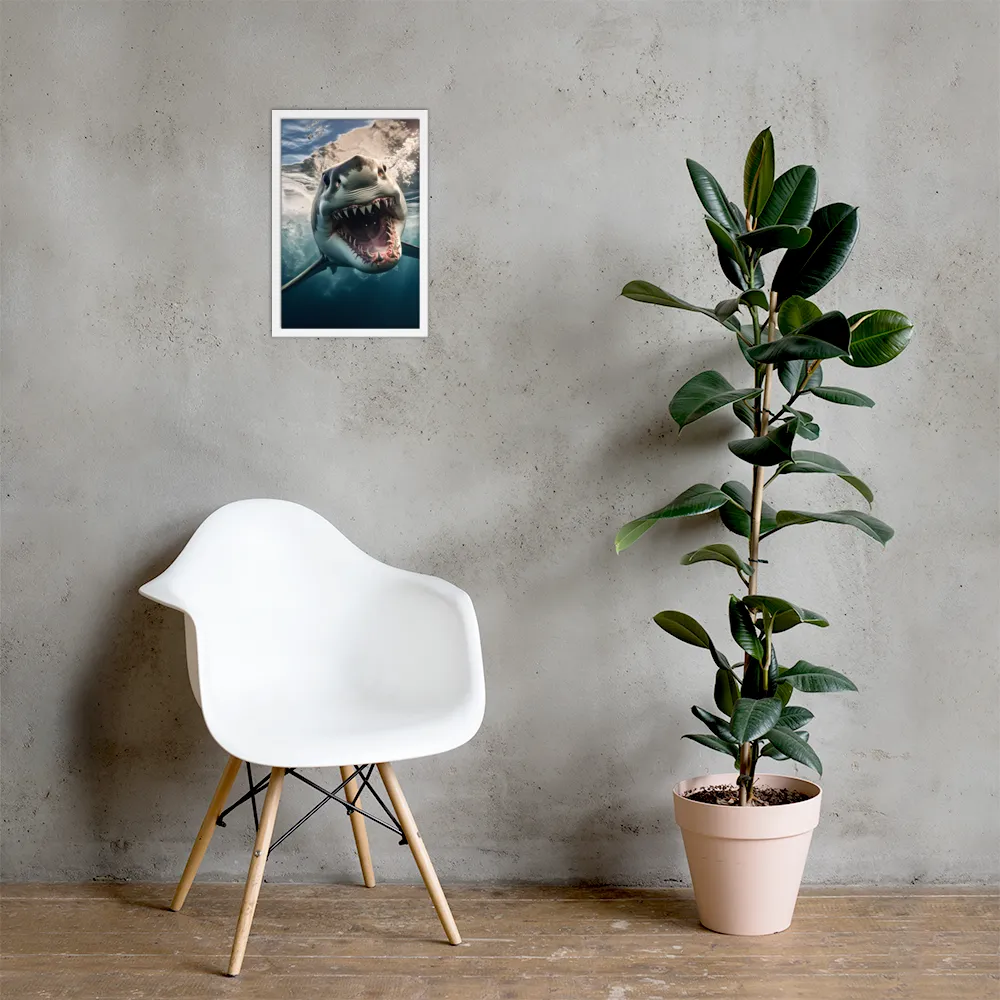 Fierce Majesty of the Ocean | Poster with White Frame | 12″×18″