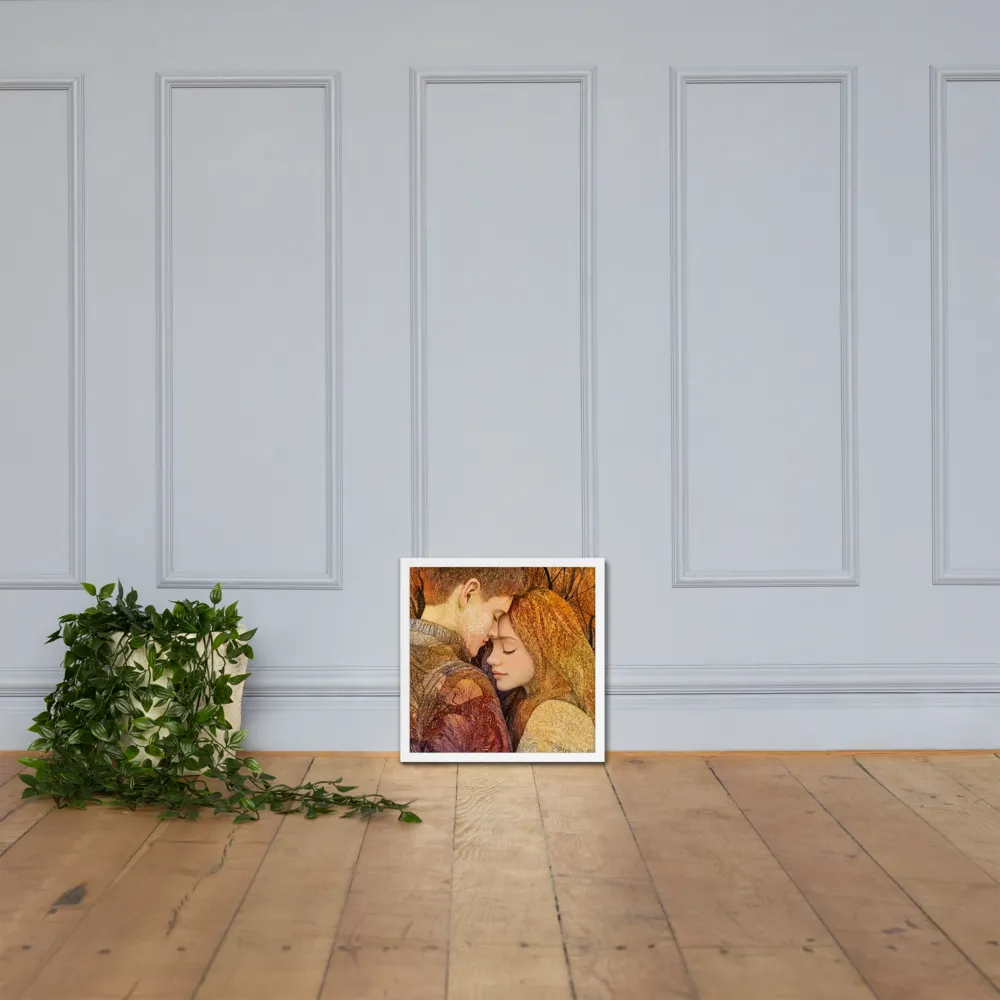 Embrace of Autumn | Poster with White Frame | 16″×16″