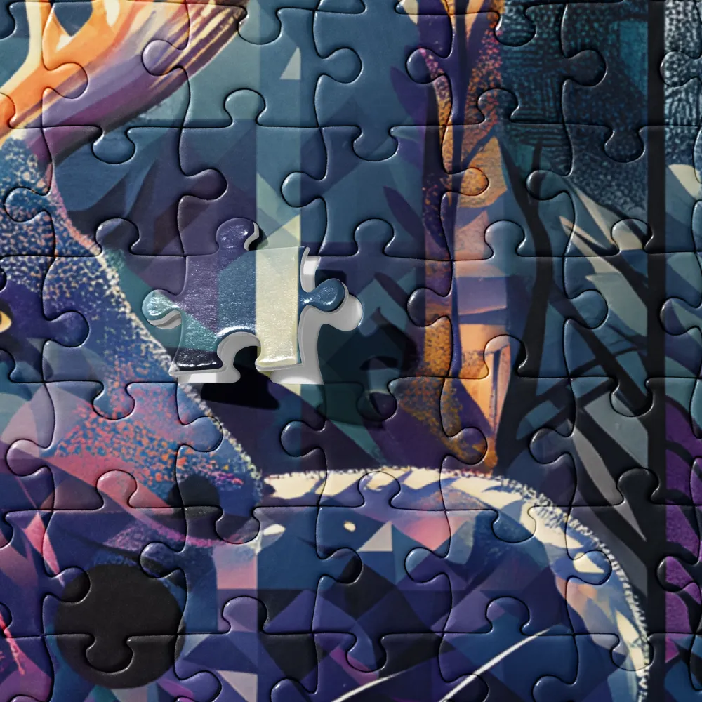 Majestic Serenity: A Geometric Forest Encounter | Jigsaw Puzzle | 252/520 pieces